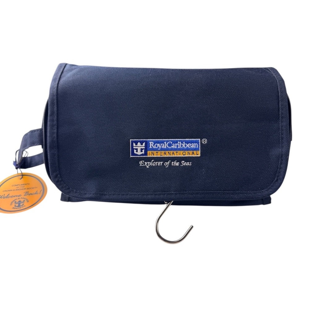 Royal Caribbean Explorer of the Seas Blue Toiletry Bag with Hanging Hook NWT